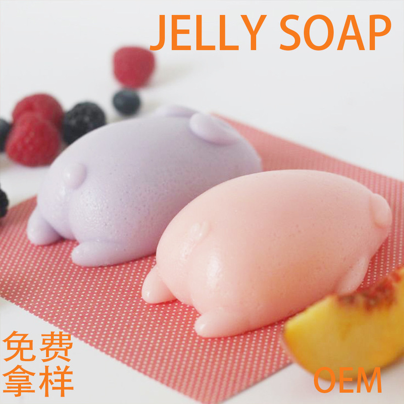 Jly soapクロスボーダーゼリー石鹸豚水蜜桃精油手作り石鹸お土産Q弾洗顔石鹸|undefined