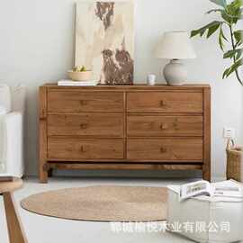 老榆木餐边柜玄关斗柜靠墙抽屉柜卧室杂物收纳柜长方形储物柜