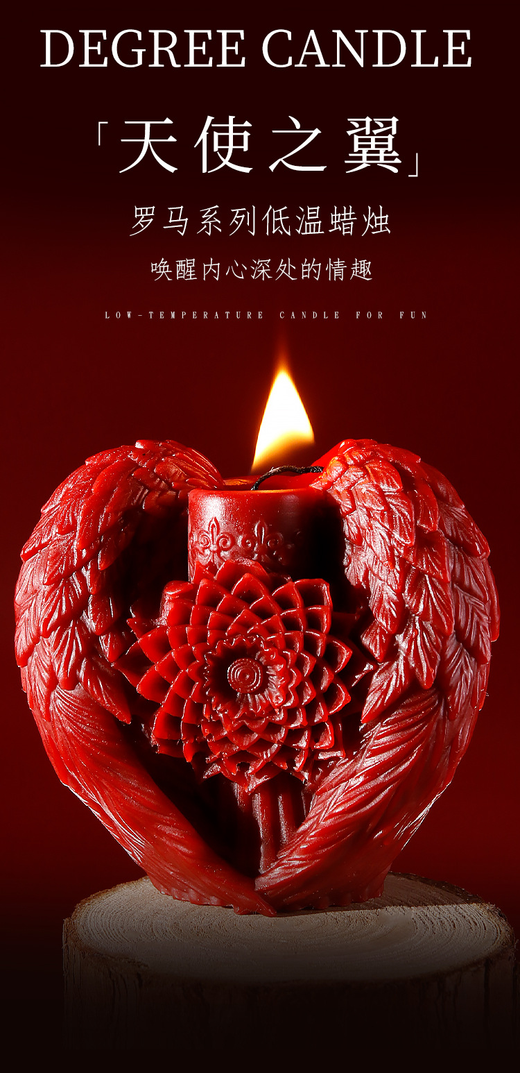 Low-Temperature Massage Candle Gilt Dripping Wax Soy Wax Red Adult Sensory Accessory — detail image 20