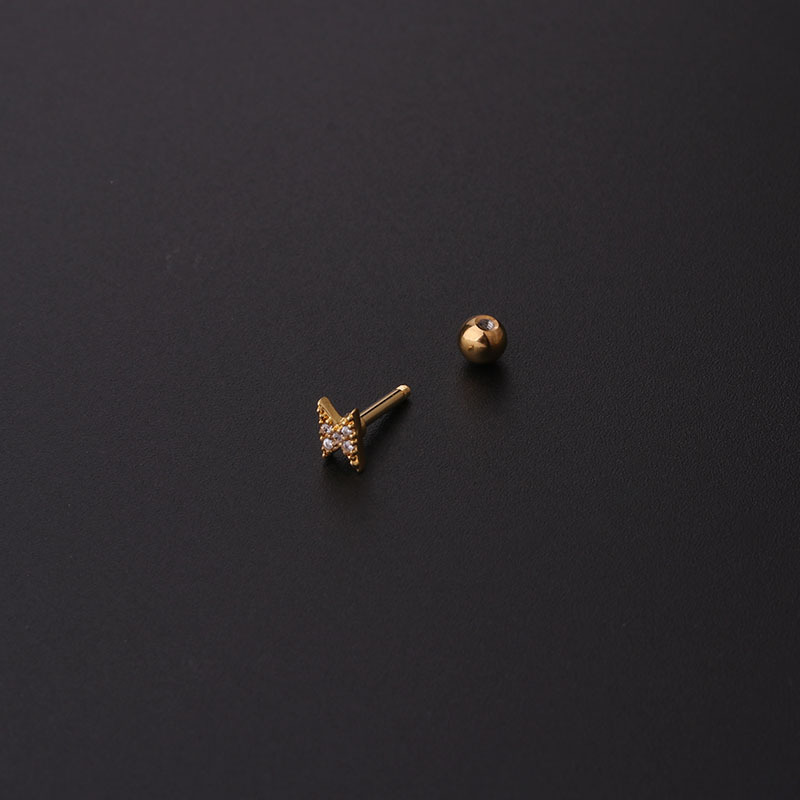 Pendientes con forma de oreja de circonita cúbica de acero de titanio de 16 g con forma de varilla rugosa, estilo coreano, popular, de moda australiana_voghion.com