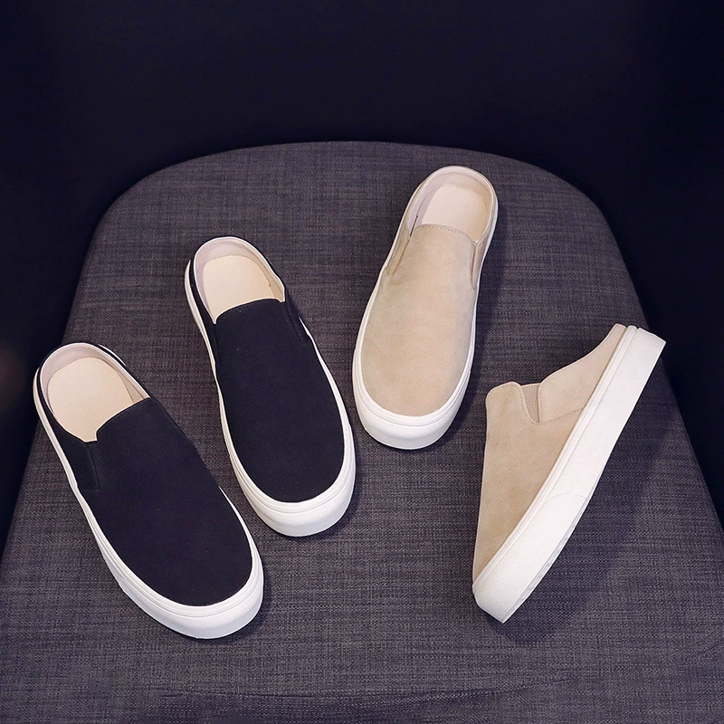 Парные полутапочки Baotou для женщин, которые можно носить на улице, лето 2025, новые универсальные модные повседневные легкие парусиновые туфли на мягкой подошве