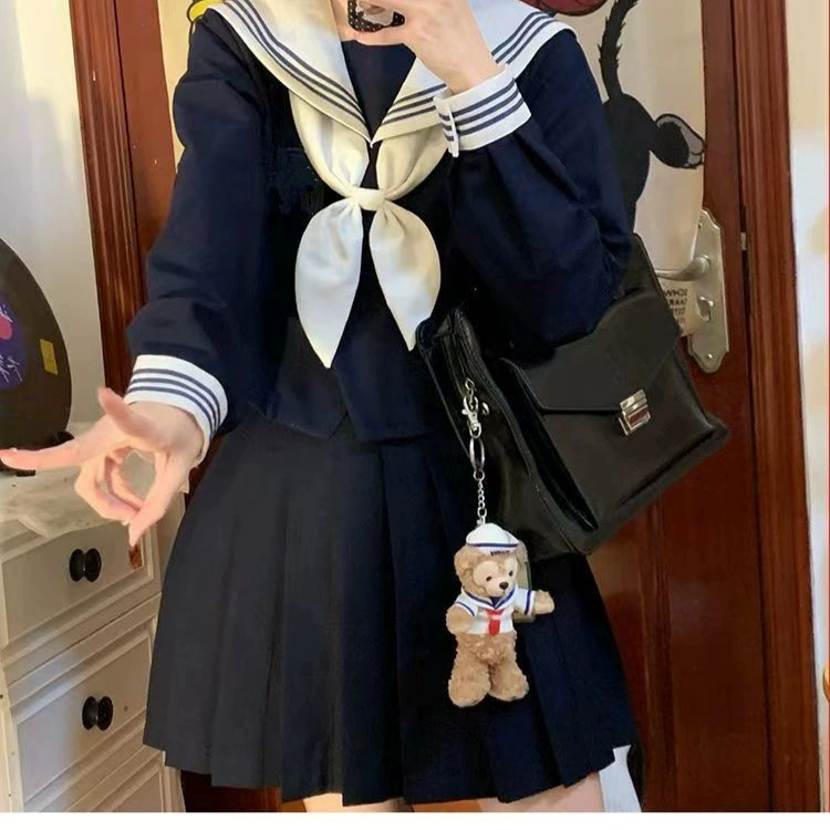 Производители оптом три униформы Sailor JK оригинальный подлинный костюм Campus Navy Academy Wind Day с плиссированной юбкой