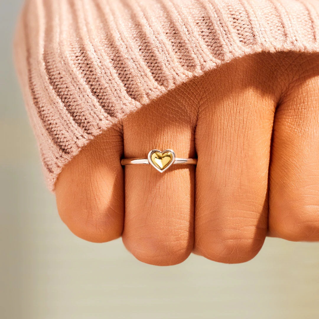 Women's Gender Plating Design 925 Sterling Silver Heart Shape Rings