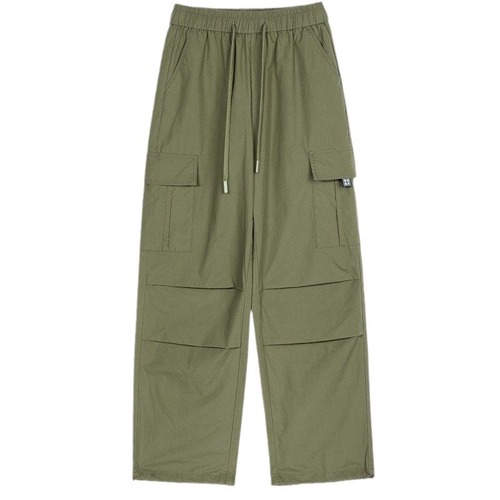 Summer American Retro Trend Work Pants Loose Straight Leg High Waist Slimming Tapered Ankle Pants for Women