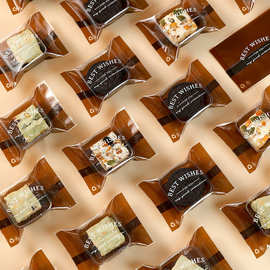 新款雪花酥包装袋牛轧糖牛轧饼干机封袋烘焙点心零食袋子自封加厚