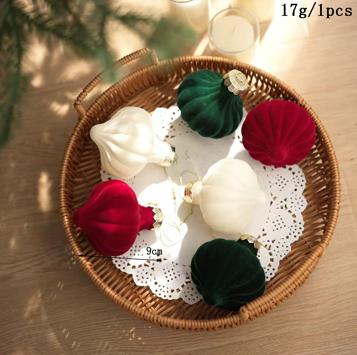 Bola de Navidad de flojo, bola de forma especial, colgante de árbol de Navidad, bola de bobina, bola de lana, decoración de Navidad, paquete de caja