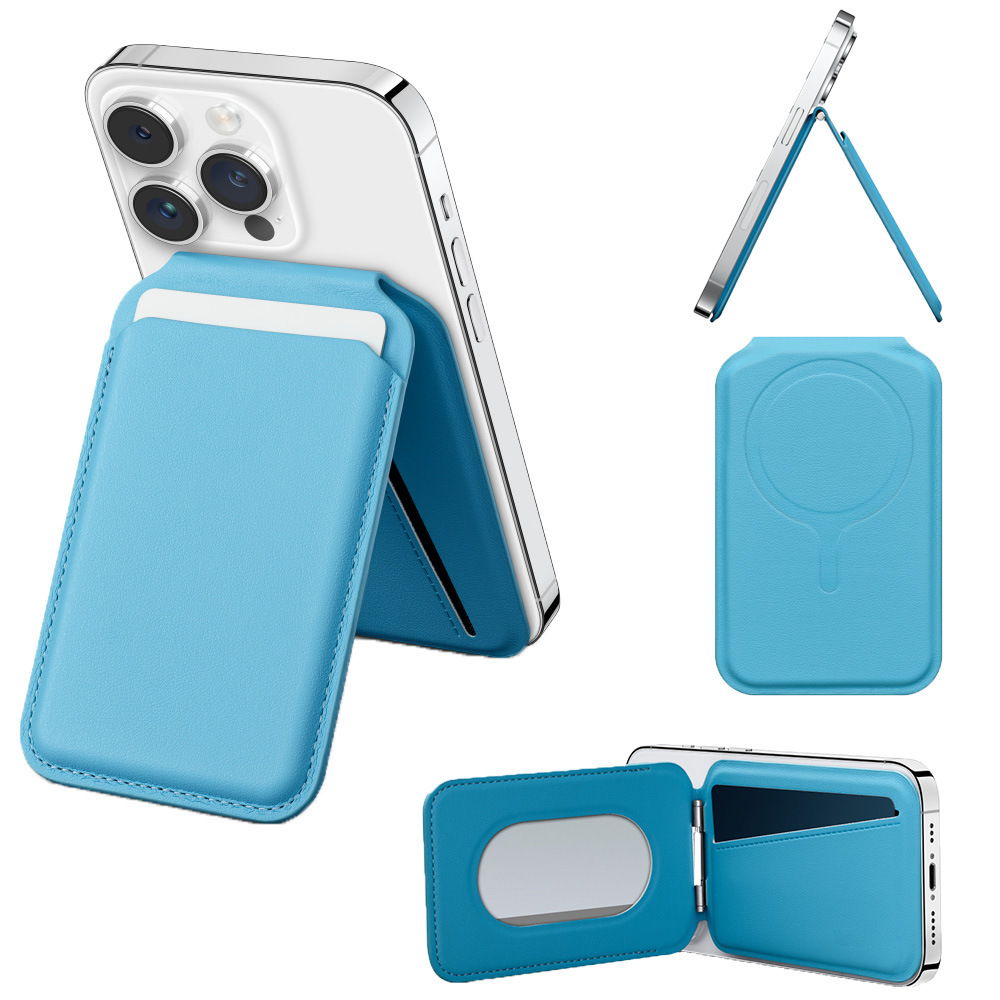 可定制Logo苹果Magsafe手机壳折叠支架强磁吸卡包钱皮套iPhone165