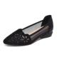 Mesh women's shoes hollow-out sandals women's summer new mesh breathable chunky heel single-layer shoes women's mid-heel middle-aged mom shoes