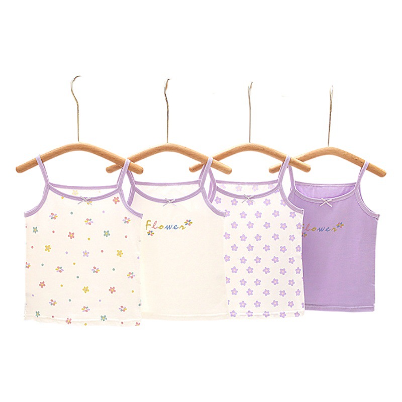Children's Girls' Vest Class a Women's Treasure Cotton Sling Summer Baby Korean Style Baby Baby Soft Cotton Summer Baby Girl