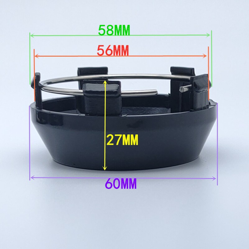 Tapa de Cubo de Rueda para Modificación de Automóviles, Diámetro Exterior 60 mm, Diámetro del Orificio 58 mm, Diámetro Interior 56 mm, Tapa Inferior, Tapa Elevada, Tapa Alta Lisa K60