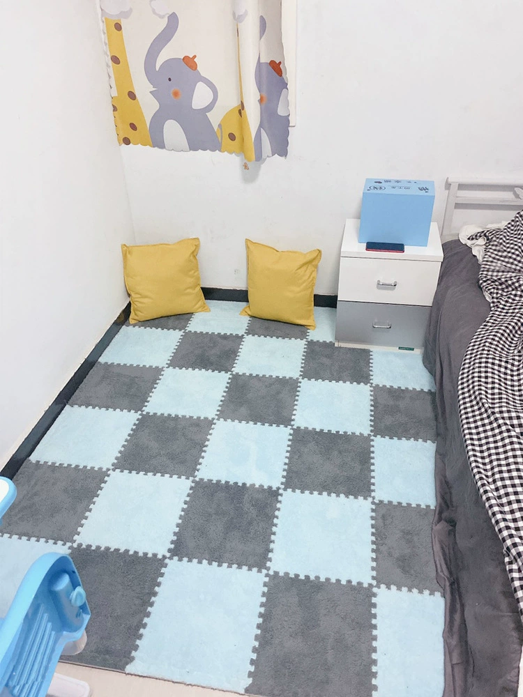 Сборный напольный коврик-пазл 30×30 см, плюшевый моющийся, толщина 0,6 / 1,0 см
