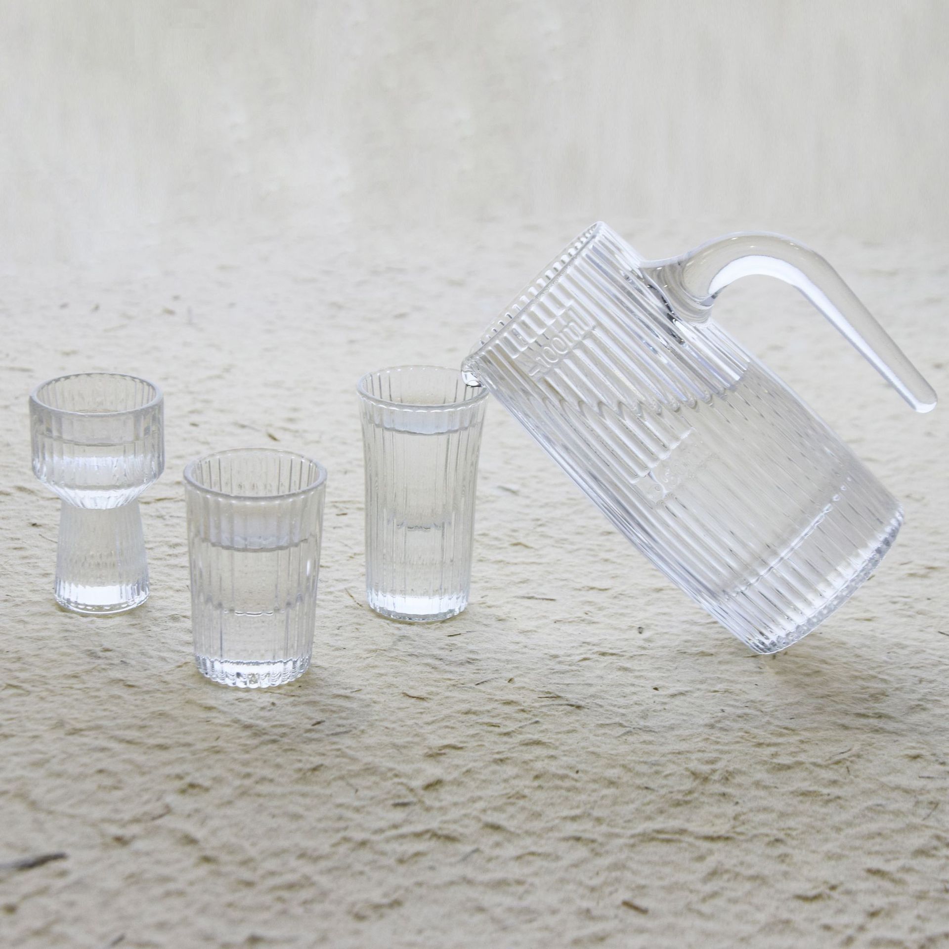 条纹白酒杯套装酒杯小酒杯分酒器家用小吞杯玻璃分酒壶竖纹白酒壶