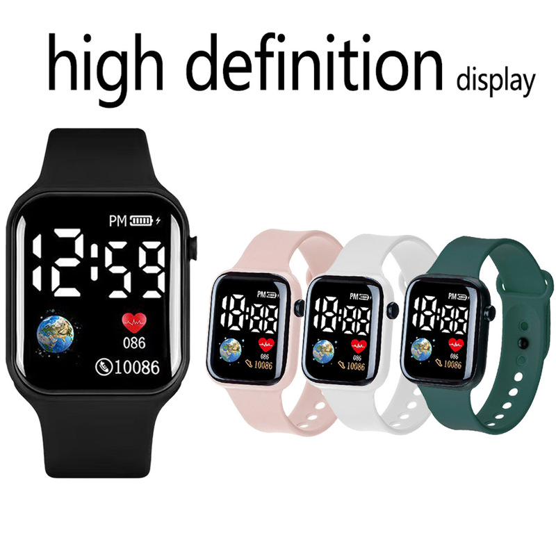 New Button-Style Earth Heart Design Sports Y1Ax1 Watch, Simple and Trendy Student Couple Led Watch Electronic Watch New Button-Style Earth Heart Design Sports Y1Ax1 Watch, Simple and Trendy Student Couple Led Watch Electronic Watch