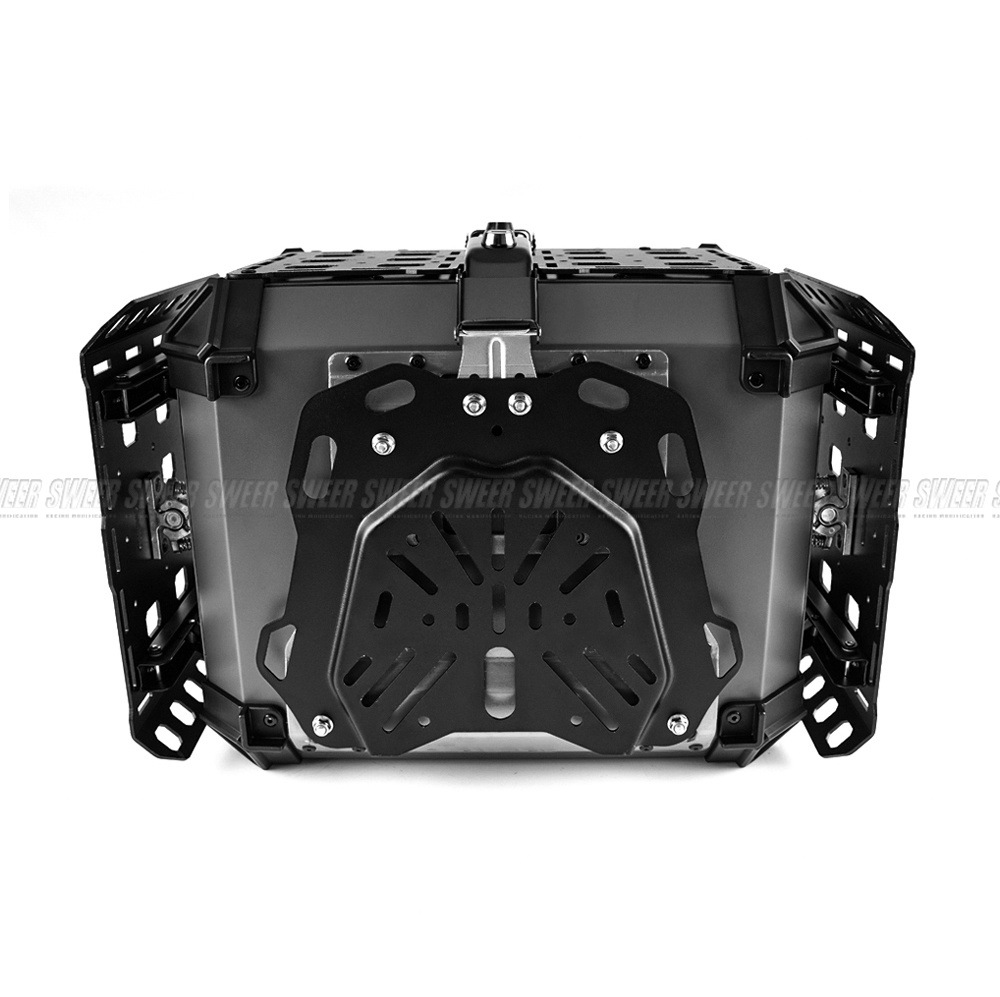 45L Motorcycle Aluminum Alloy Tail Box Foldableing Armor New Aluminum Alloy Quick Release Waterproof and Anti-Collision Trunk