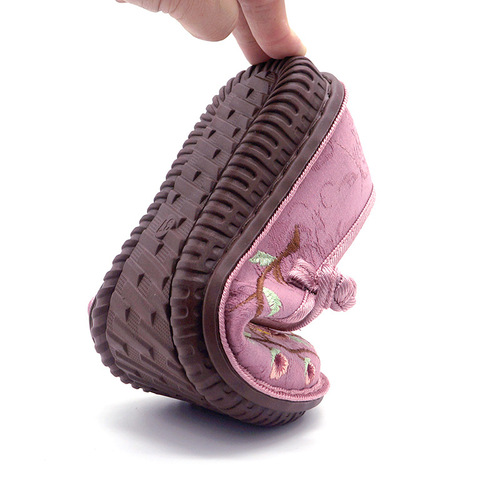 Old Beijing Cotton Shoes for Women  Spring New Linen Breathable Hanfu Shoes with Polyurethane Soft Sole, Ethnic Style Embroidered Shoes