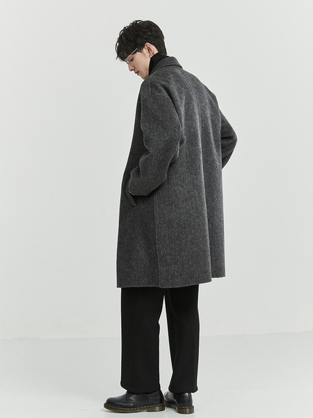 Classic double-sided long quality woolen coat