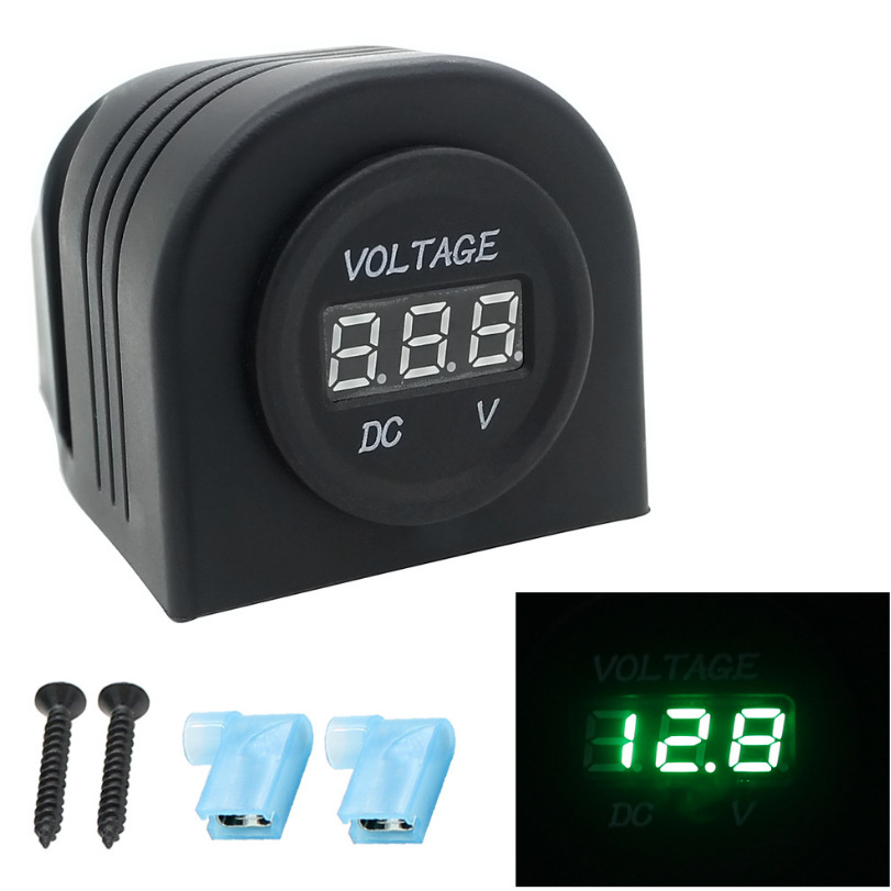 汽车房车大巴车电压表改装直流电压表LED12V-24V通用数显帐篷式