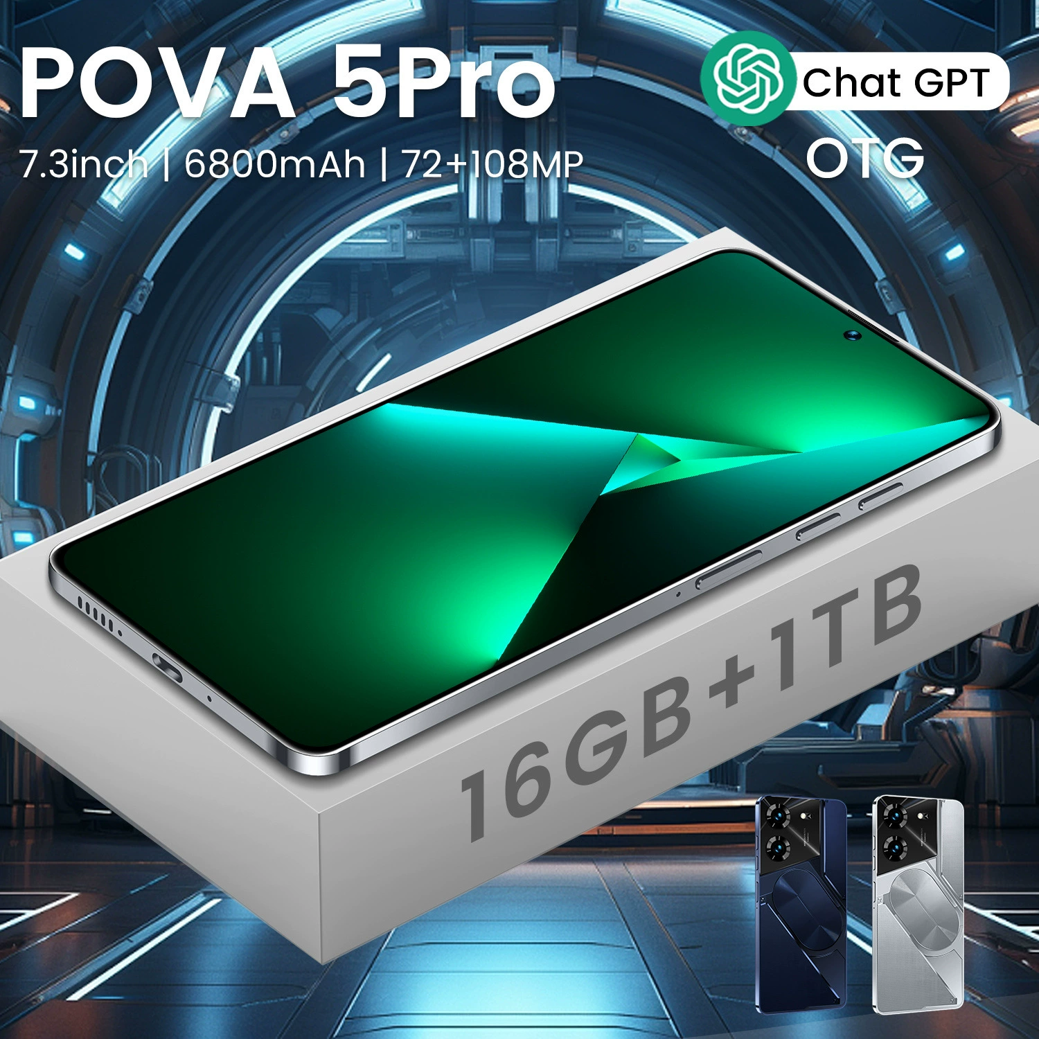 Кросс-граница взрыв POVA5PRO экран высокого разрешения большой дисплей иностранной торговли низкая цена 16+1TB новый смартфон исходник цена завода