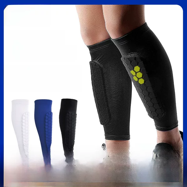 EVA Silicone Non-slip Honeycomb Calf Socks Basketball Football Riding Anti-collision Protection Fixed Shin Guard Leg Cover