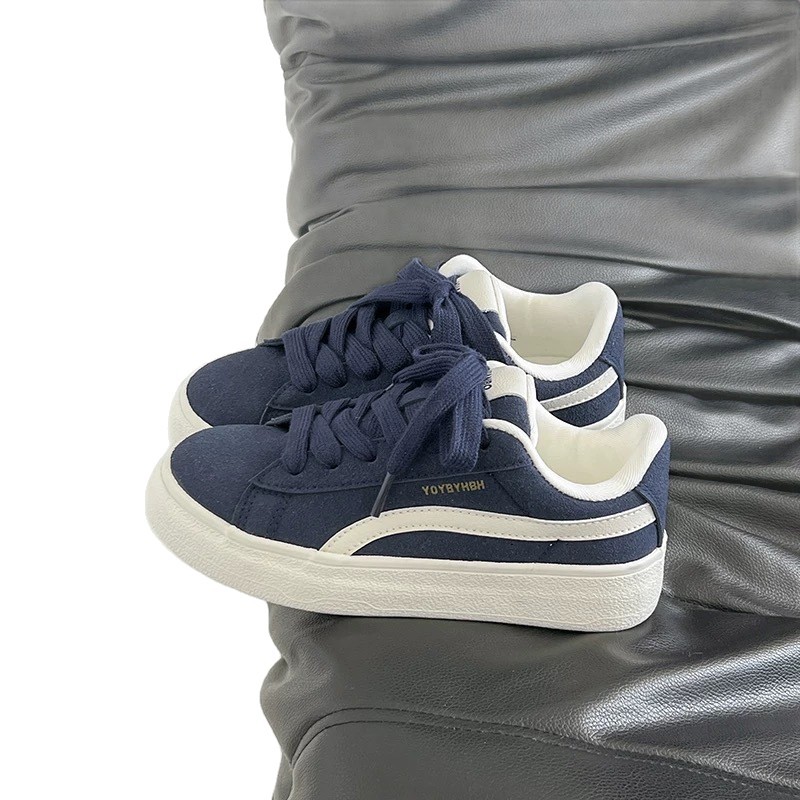 Zapatos de skate casuales de fondo plano de ondas de larga distancia para mujeres, zapatos de lona versátiles de otoño 2025 nuevos zapatos deportivos coreanos de mujer