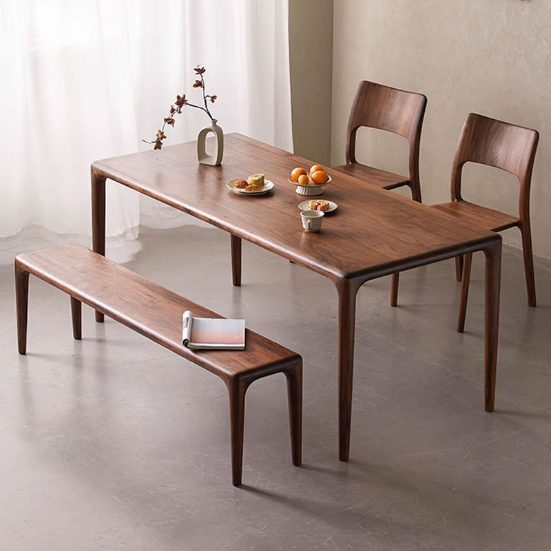 North American Black Walnut Solid Wood Full Mortise and Tenon Dining Table, Cherry Wood Natural Wood Household Multifunctional Large Solid Wood Table