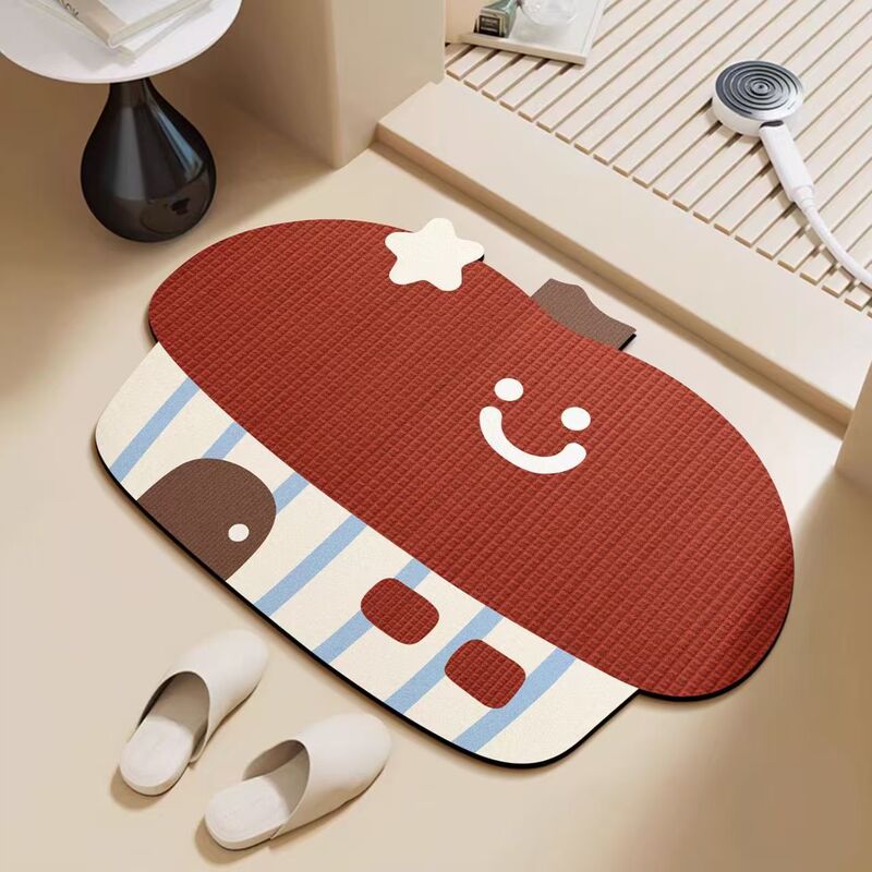 Cute Cartoon Diatomaceous Earth Irregular-Shaped Water-Absorbing Foot Mat for Living Room Entrance, Non-Slip, Durable, Dirt-Resistant Household Floor Mat Cute Cartoon Diatomaceous Earth Irregular-Shaped Water-Absorbing Foot Mat for Living Room Entrance, Non-Slip, Durable, Dirt-Resistant Household Floor Mat
