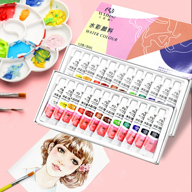 Детская живопись акварельной краски набор 12 цветов в штучной упаковке