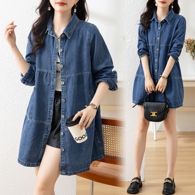 Women's Jeans Jacket 2025 Spring Autumn Plus Size Loose Elegant Mother Style Light Weight Early Autumn Top