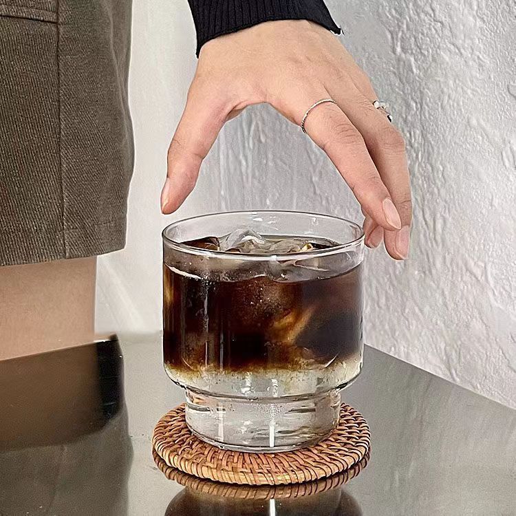 Factory wholesale niche ins style simple ice American coffee cup glass water cup cold extract latte cup stacked Cup Factory wholesale niche ins style simple ice American coffee cup glass water cup cold extract latte cup stacked Cup