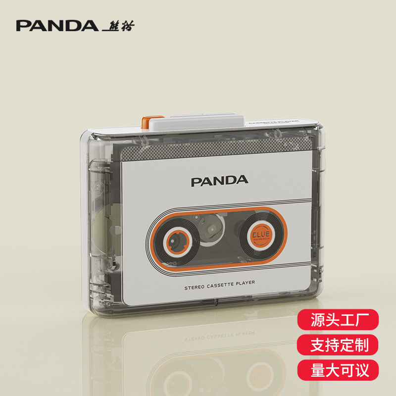 Panda 6508 Yangi Stereo Kassetali Pleyer, Portativ Traclip Pleyer, Retro Uslub, Bluetooth, Qayta Zaryadlanuvchi