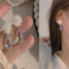 Long silver needle, design universal earrings, silver 925 sample, internet celebrity, trend of season