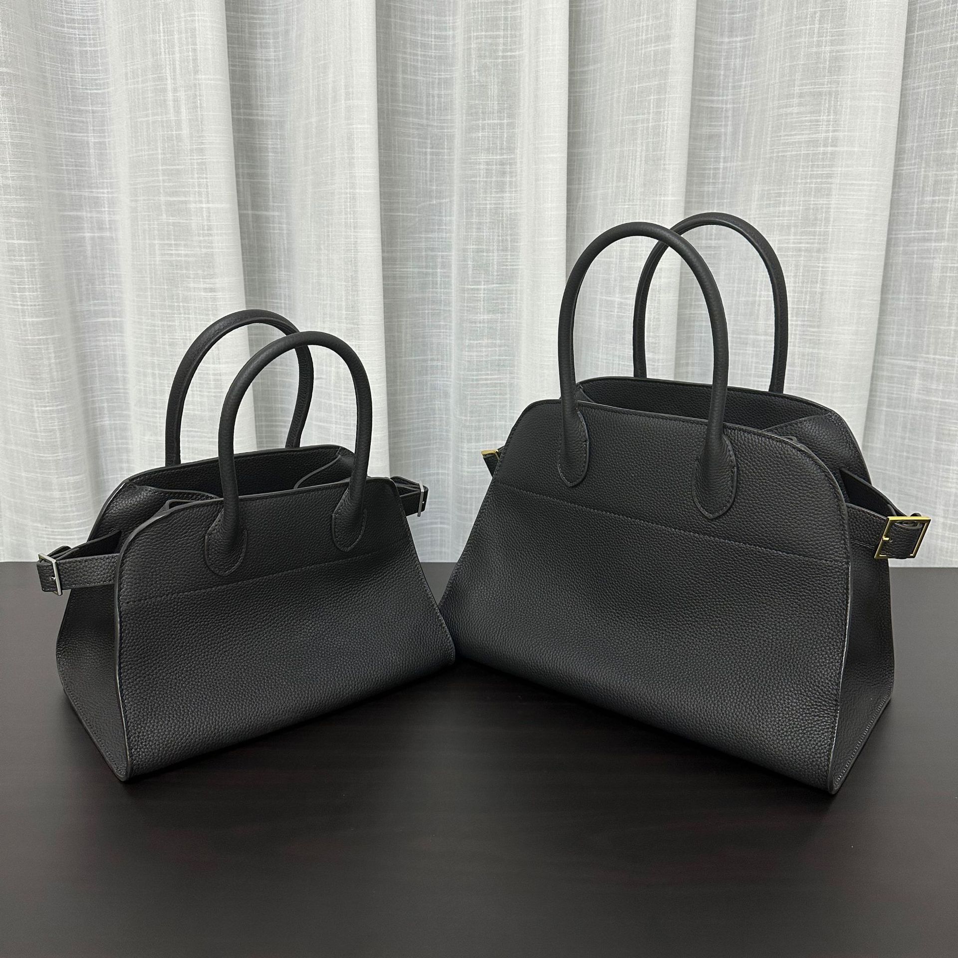 TheRow Tote, Margaux 15, bolso de cuero de seda de alta calidad, bolso de gran capacidad, bolso de viaje, bolso de mano