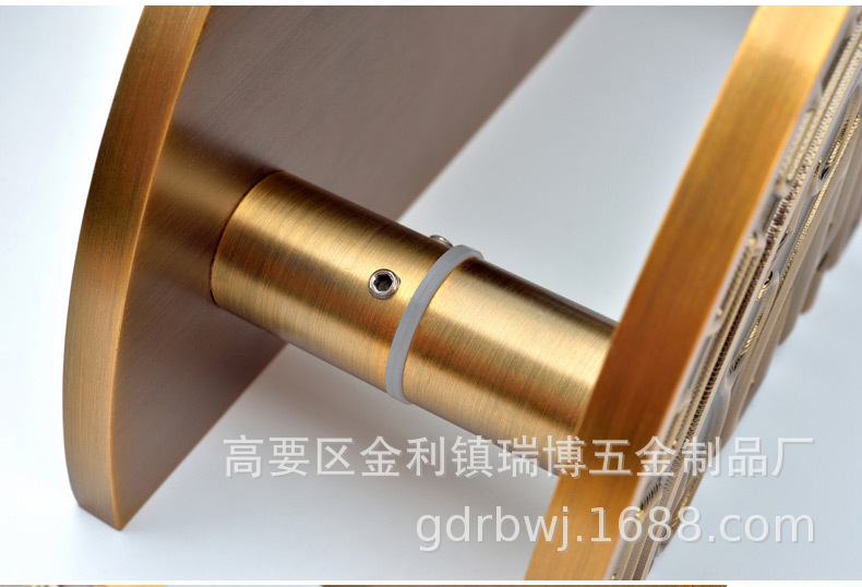 古铜色雕刻门把手中式玻璃门木门把手实心铝板定制对装