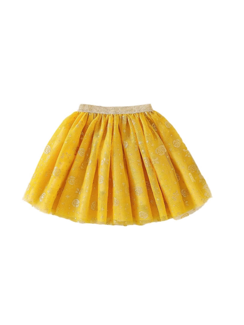Niñas falda de mitad de corto, falda corta de niños, falda de aire de primavera, falda de nieve de malla de verano