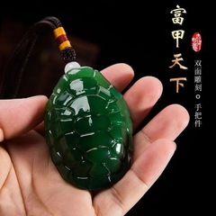 真玉石手把件富甲天下招财来财白玉龟壳盘玩解压把玩创意桌面饰品