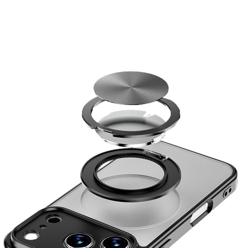 跨境适用iPhone17Promax磁吸手机壳旋转支架苹果16E肤感磨砂17AIR|undefined