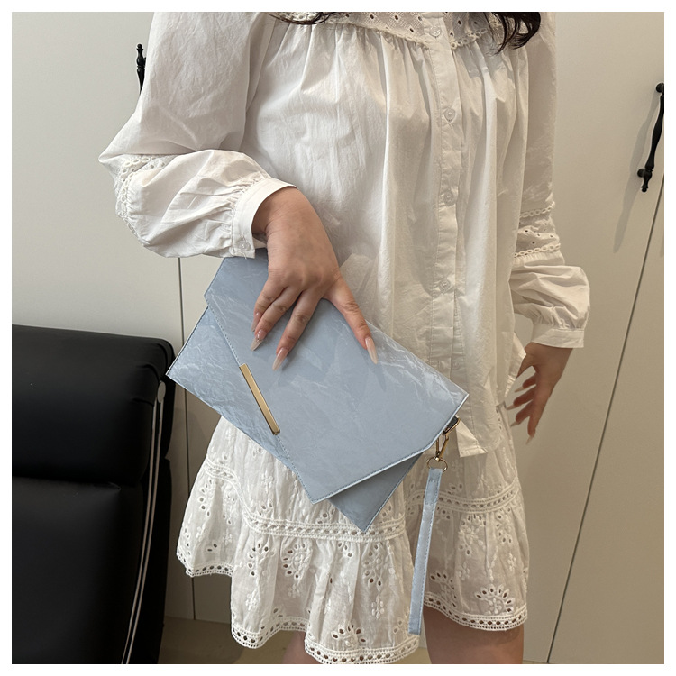 112g Weight Sewing Thread Fashion Element Magnetic Buckle Closure Type Top Handle Strap Type Envelope Bag Bags Type Office, Party Occasion Pu Leather Material Solid Color Pattern All Seasons Season Women's Gender Elegant Style Square Shape Pu Leather Solid Color Sewing Thread Square Clutches 6