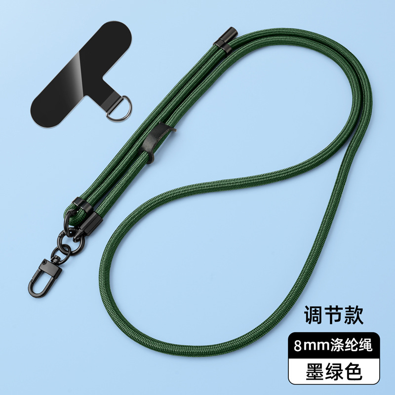 Cordón para teléfono móvil de 8mm, cuello colgante, mensajero, muñeca, eslinga de nailon resistente, cuerda anti-pérdida, longitud ajustable, espalda