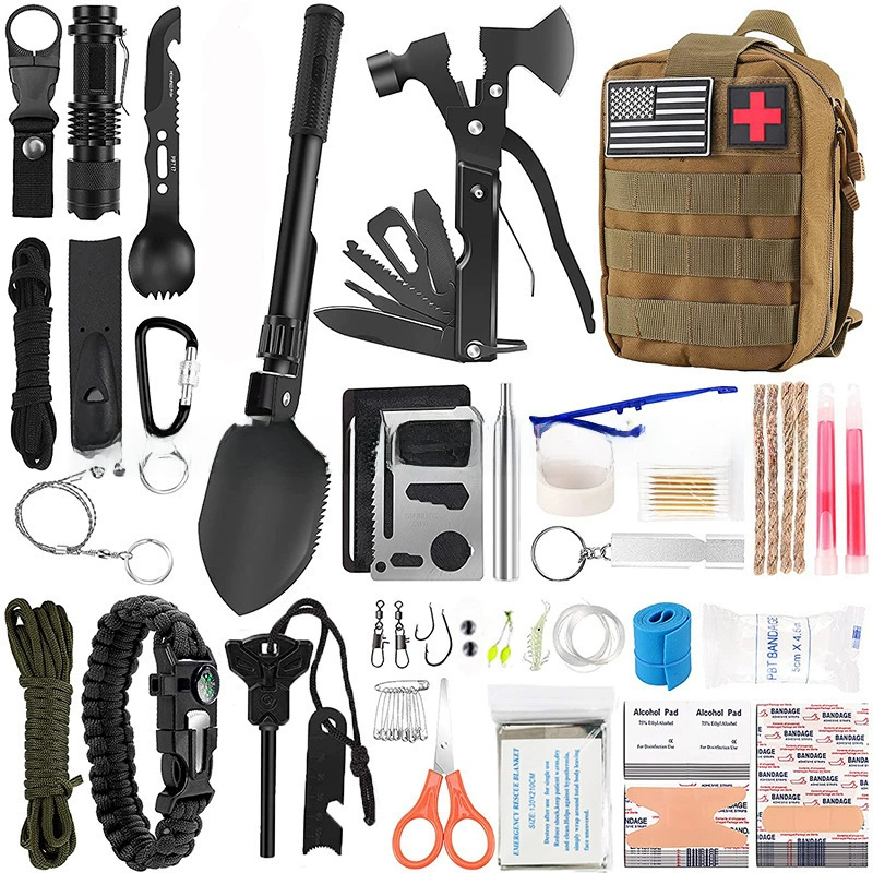 Outdoor Camp Equipment Camping Survival Tool Set Emergency Survival Pack Multifunctional Wild Survival Products