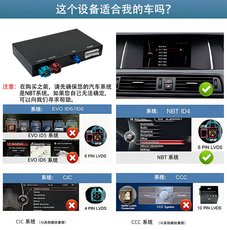 Suitable for Bmw Nbt/Cic1234567 Series X1X3X5 Wireless Carplay/Android Auto/Hicar