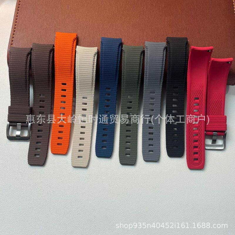 Cross-Border Best-Selling Curved Quick-Release Universal Fluororubber Watch Strap 20/21/22mm Waterproof Skin-Friendly Wear-Resistant Soft Watch Strap Cross-Border Best-Selling Curved Quick-Release Universal Fluororubber Watch Strap 20/21/22mm Waterproof Skin-Friendly Wear-Resistant Soft Watch Strap