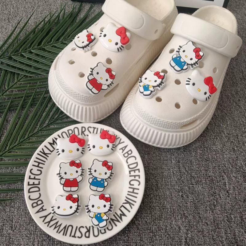 Hello Kitty, мультяшный милый трехмерный аксессуар, съемная пряжка для обуви, декор