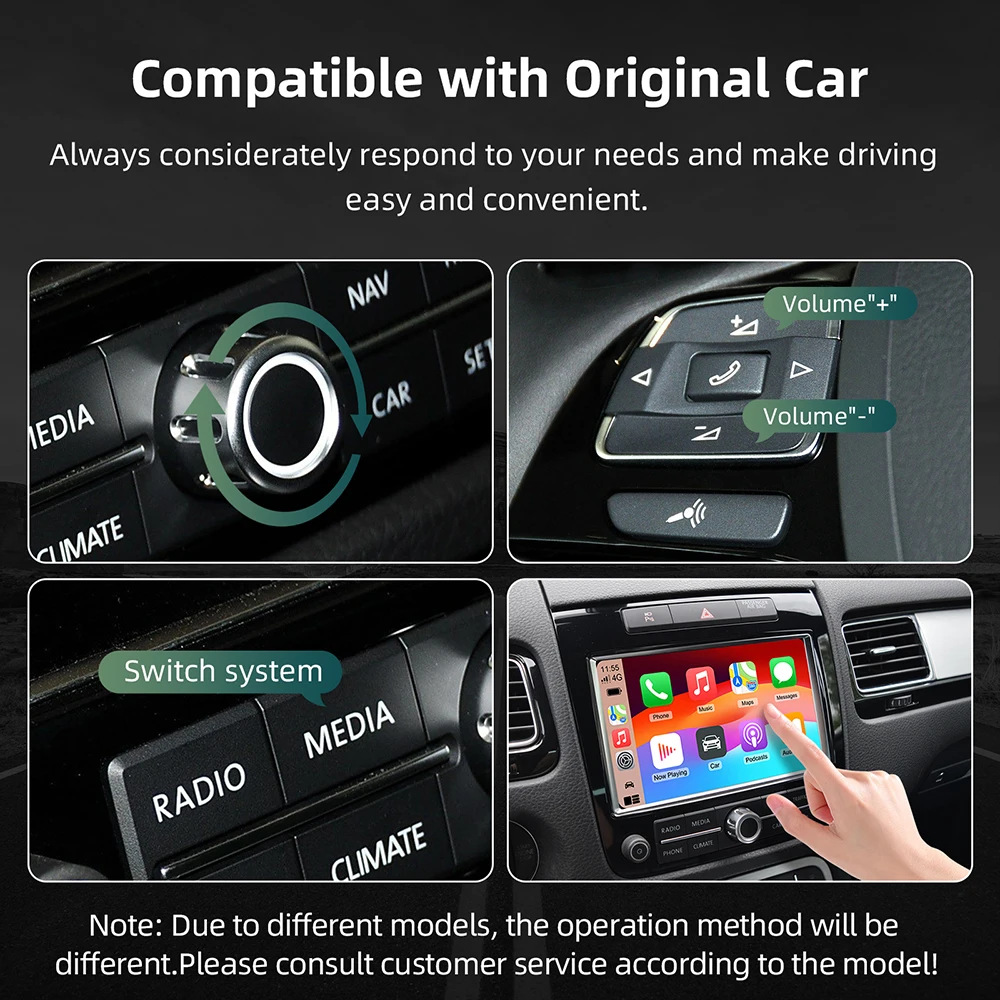 Suitable for Volkswagen Touareg/Golf7 Tiguan Touron Mib/Mib2 Wireless Carplay Android Auto