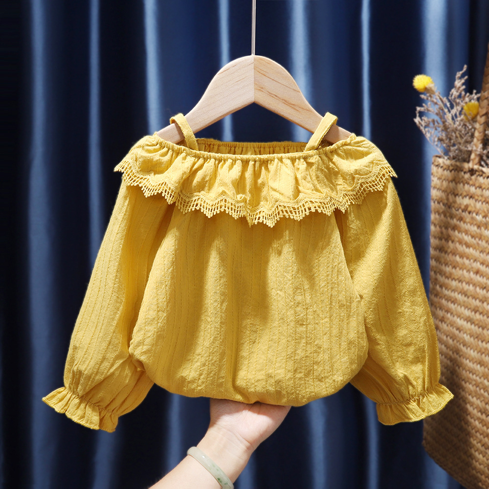 Camisa de las muchachas otoño 2024 Nueva casual Camisa de manga larga para niños de estilo occidental lindo bebé niñas Moda de algodón Moda