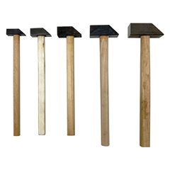 Gold, Silver and Copper Jewelry Square Hammer Iron Hammer Trimming Square Hammer Installation Knocking Engraving 45# Carbon Steel Hammer Wooden Handle Hammer