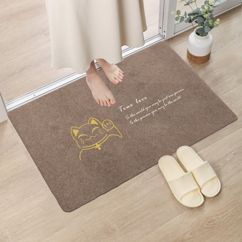Entrance Door Floor Mat, Bathroom Shower Mat, Kitchen Water-Absorbent and Stain-Resistant Mat, Bedroom Living Room Crystal Velvet Carpet