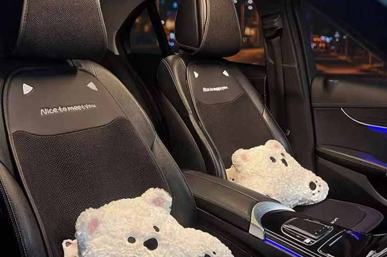 Interior 2026 Asian linen car seat cushion, suitable for all seasons, breathable, high-quality car seat pad, new cartoon cute design