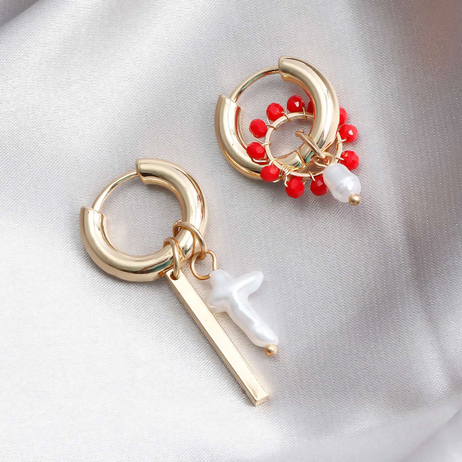 10g Weight Alloy Ear Needle Material Earrings Classification 1 Pair Quantity Holiday, Daily Occasion Alloy Material Geometric, Cross Pattern Women's Gender Plating Design Casual, Simple Style Style 1 Pair Casual Simple Style Geometric Cross Plating Alloy Earrings 7