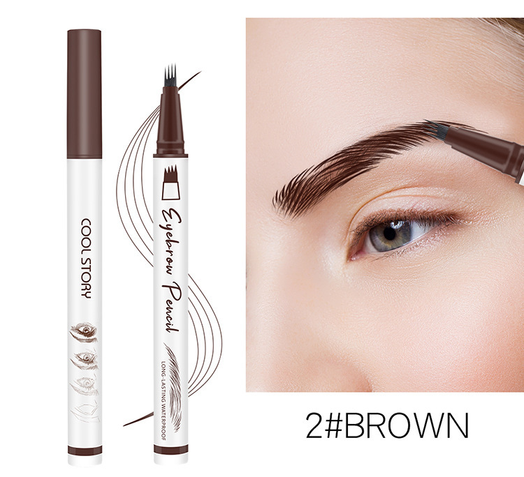cool story Four-fork Eyebrow Pencil, Wild eyebrow pen, quick-drying, water-resistant, sweat-resistant, each eyebrow distinct undefined