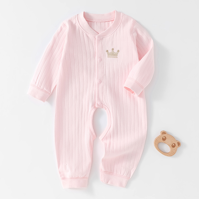 Mono para bebé, ropa sin costuras para primavera y otoño, ropa de recién nacido de algodón puro Clase A, ropa interior para bebé con abertura en la entrepierna, pijamas de estilo coreano de manga larga